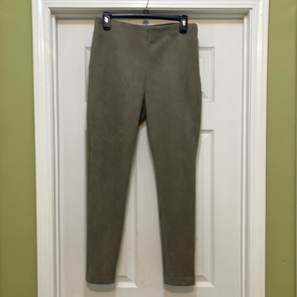 Ann Taylor - faux suede side zipper skinny stretchy pants - size M